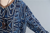 Vintage Abstract Printed  V-Neck T-Shirt